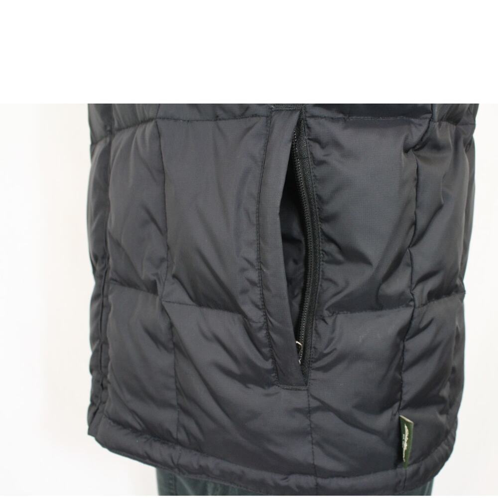 Vintage Eddie Bauer Down Filled Reversible Puffer Vest Black/Blue Mens M - Picture 10 of 11